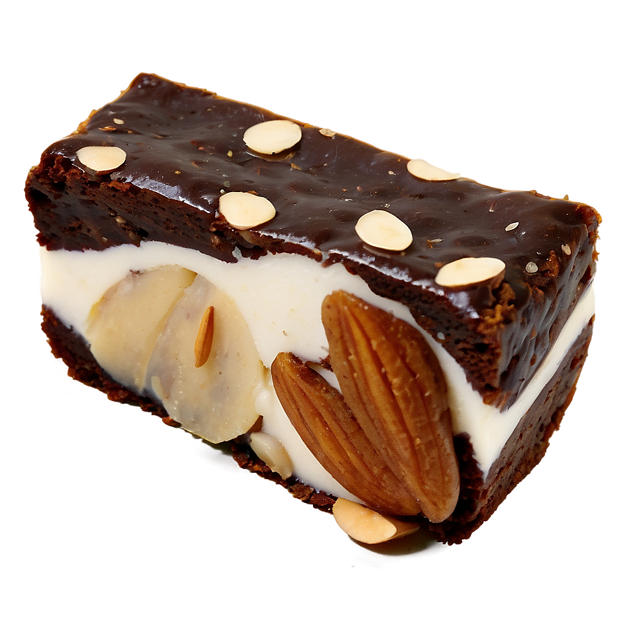 Brownie with Almonds PNG 06122024 PNG with transparent background