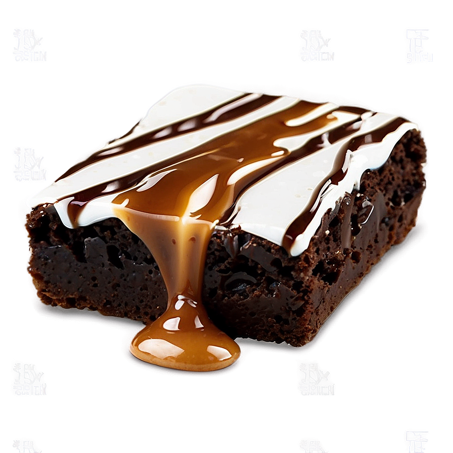 Brownie With Caramel Drizzle Png 9