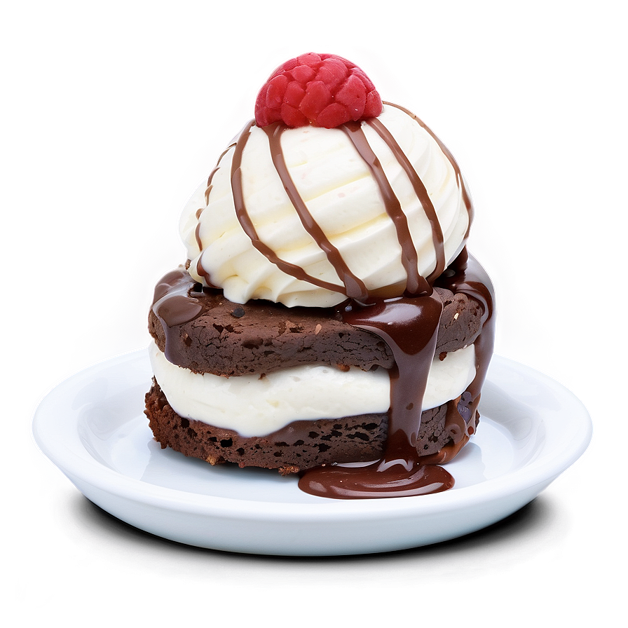 Brownie With Ice Cream Png Nsl