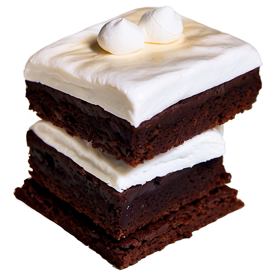 Brownie With Marshmallow Topping Png Cxr