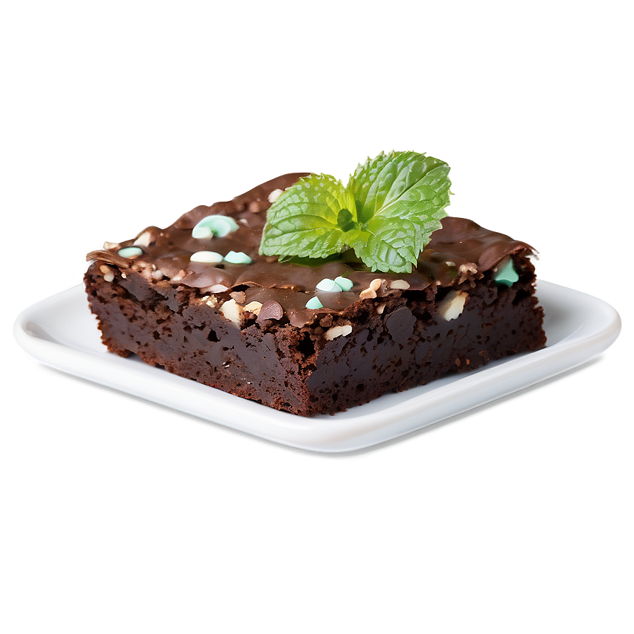 Brownie With Mint Chips Png Wtr16