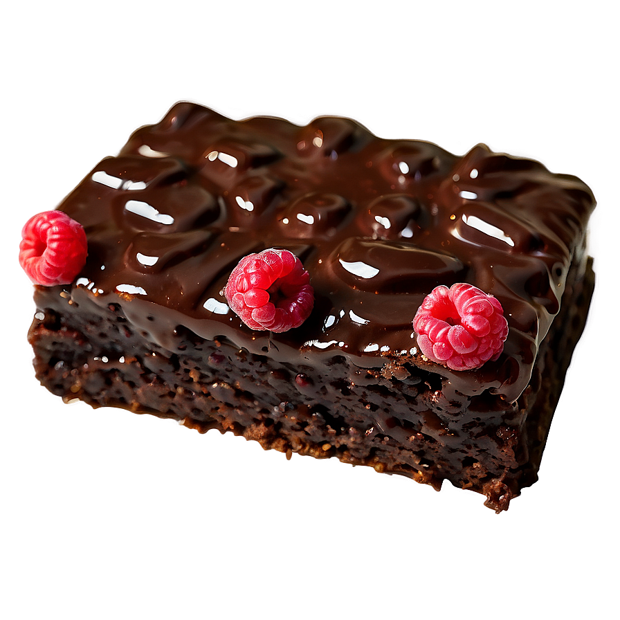 Brownie with Raspberries PNG 06122024 PNG with transparent background