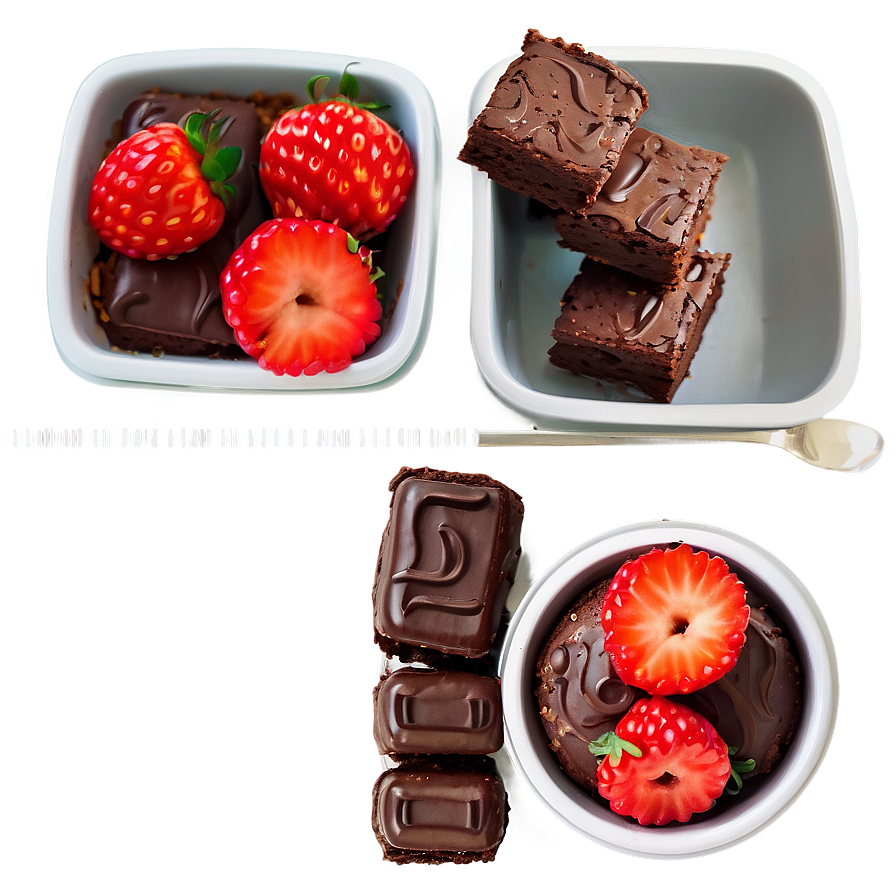 Brownie With Strawberries Png Bcg