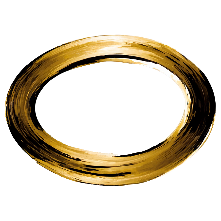 Brush Stroke Gold Circle Frame PNG sjk PNG image with a transparent background, free high-resolution download