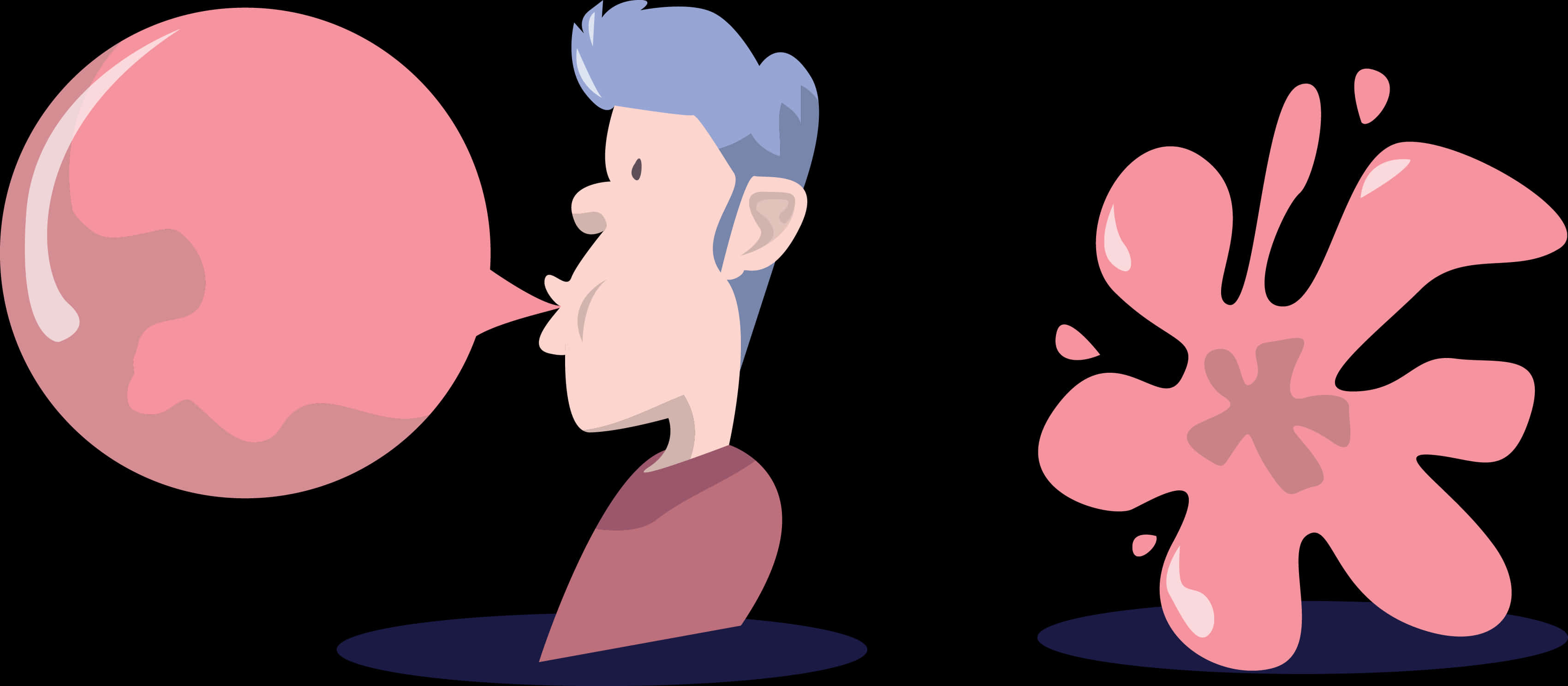 Bubble Gum Blowingand Bursting PNG with transparent background