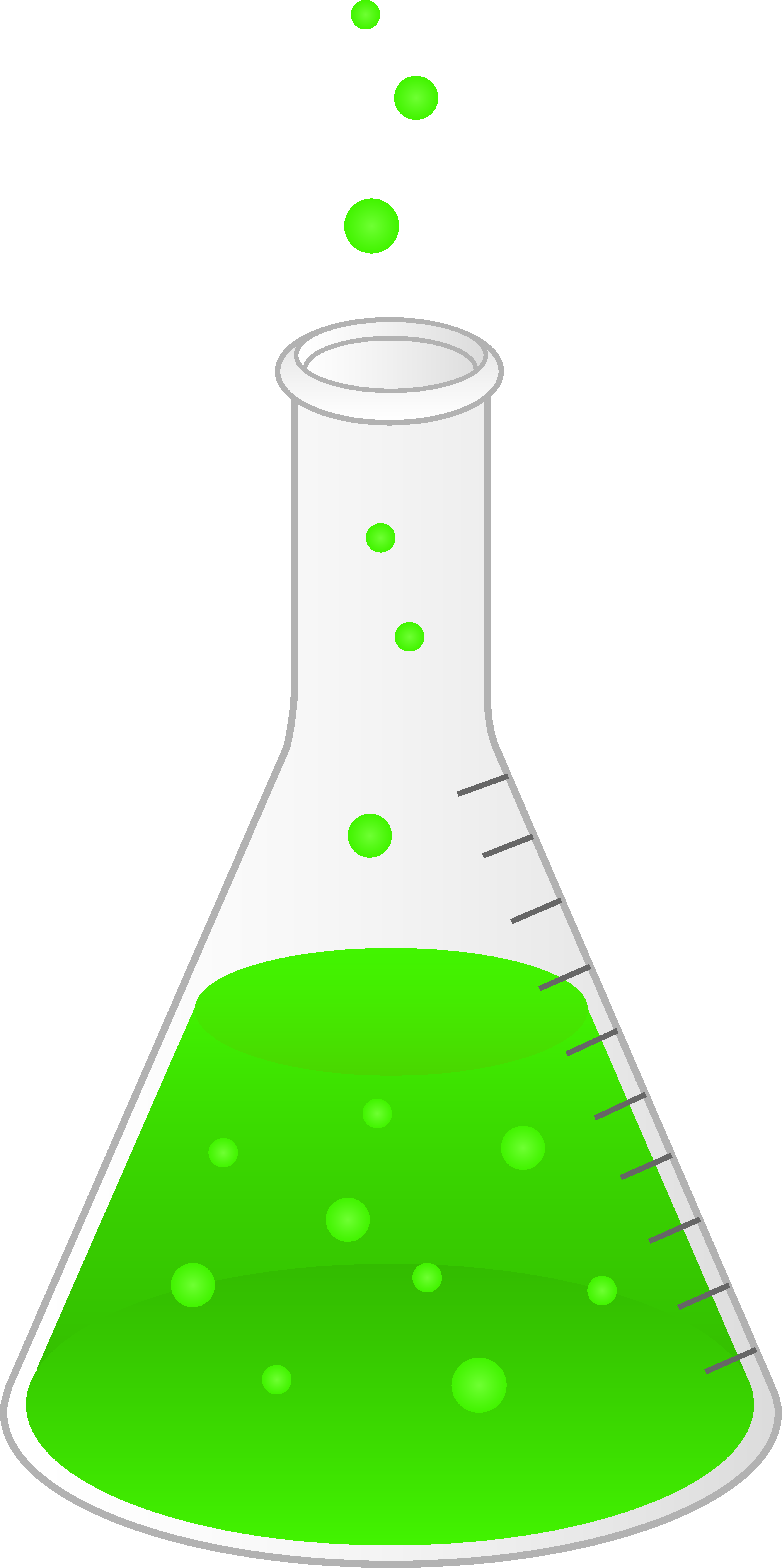 Bubbling Green Liquidin Erlenmeyer Flask