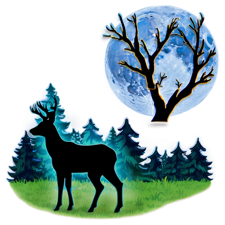 Buck And Moonlit Night Png 20