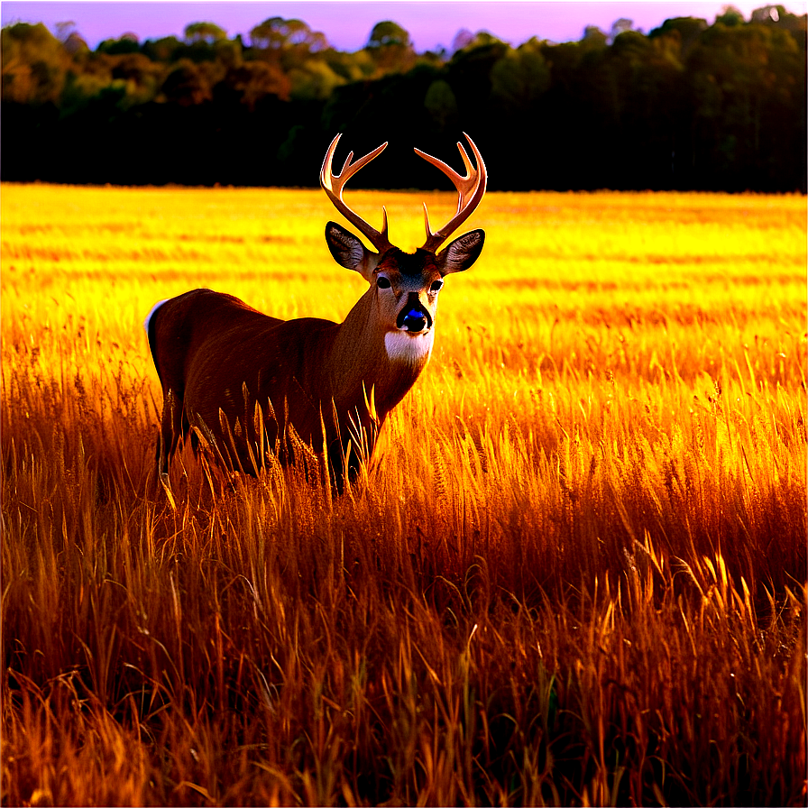 Buck In Golden Field Png 8