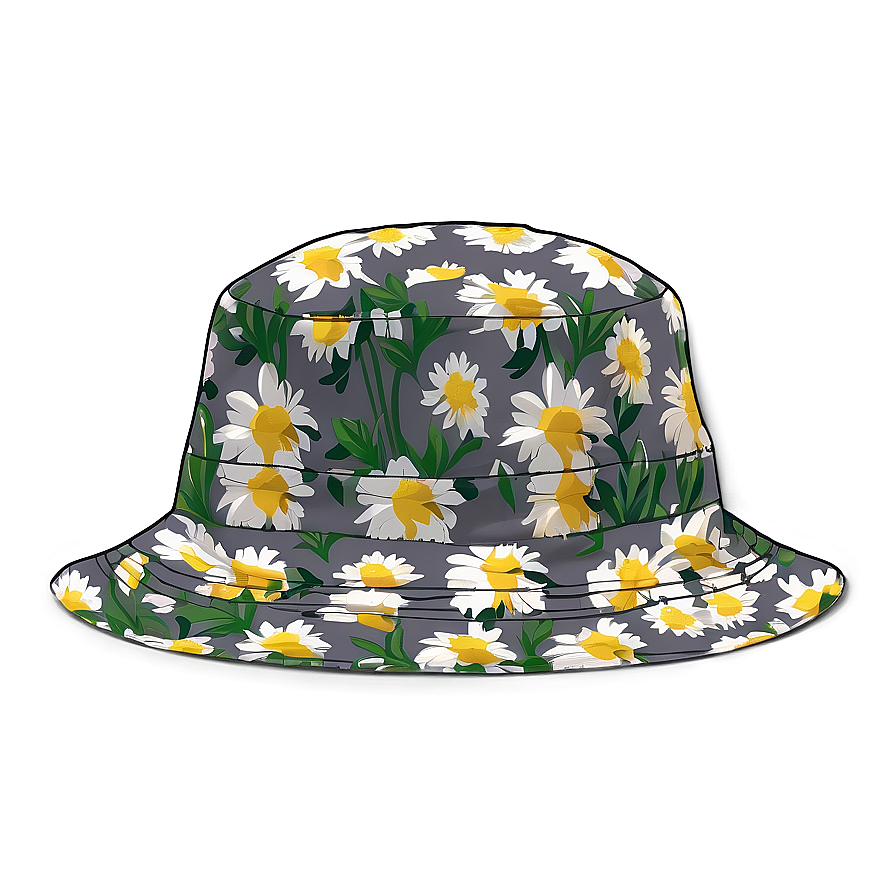 Bucket Hat With Flowers Png Qgk