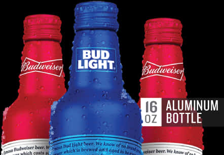 Bud Light Aluminum Bottles Advertisement PNG image with a transparent background, free high-resolution download
