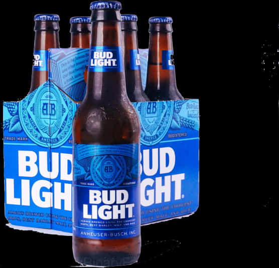 Bud Light Beer Bottles PNG image with a transparent background, free high-resolution download