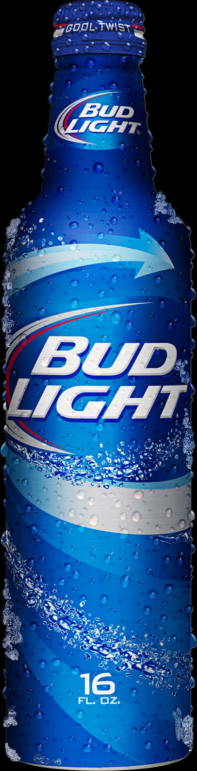 Bud Light Bottle Cool Twist Cap PNG image with a transparent background, free high-resolution download