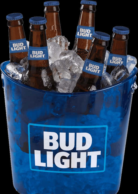 Bud Light Bottles Ice Bucket PNG image with a transparent background, free high-resolution download