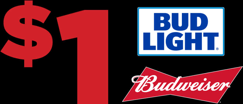Bud Light One Dollar Promotion PNG image with a transparent background, free high-resolution download