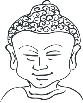 Buddha Silhouette Art PNG with transparent background