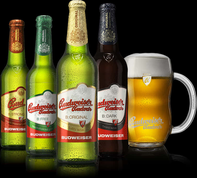 Budweiser Variety Beer Bottlesand Mug