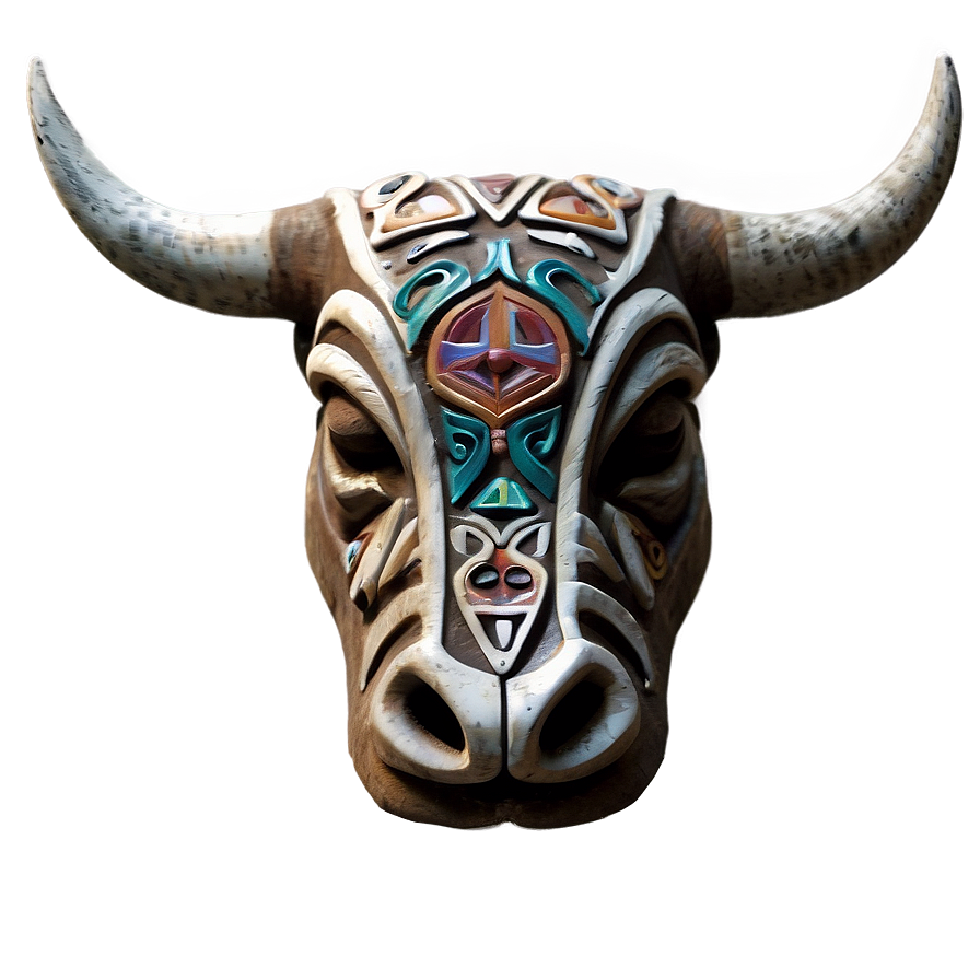 Bull Head With Tribal Marks Png Clq17