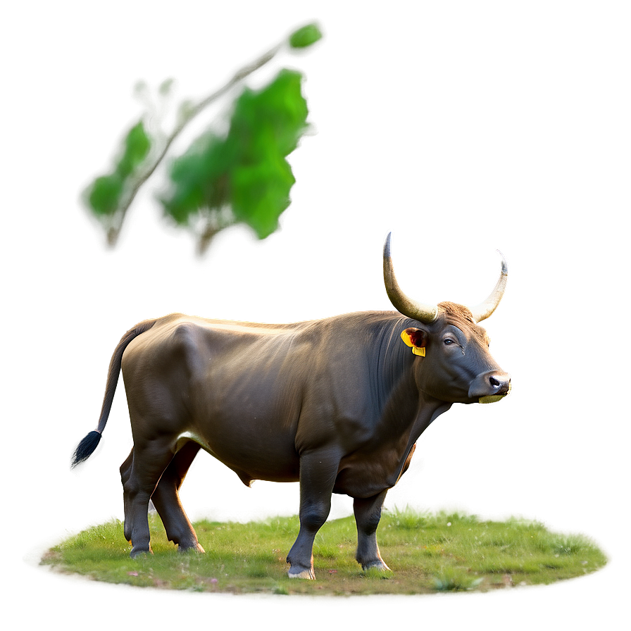 Bull In Nature Scene Png Psu53