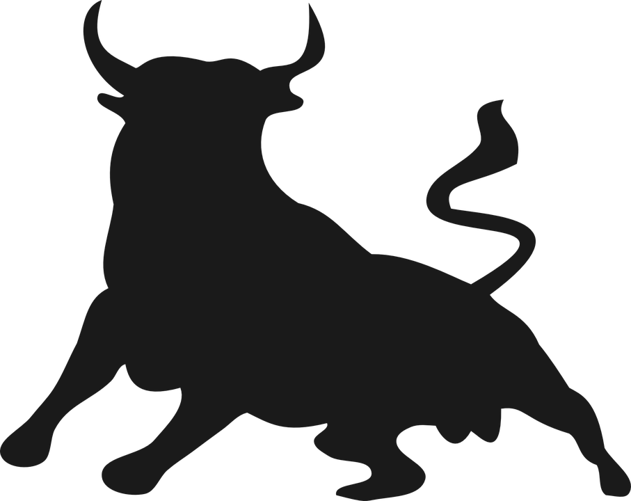 Bull Silhouette Charging PNG with transparent background