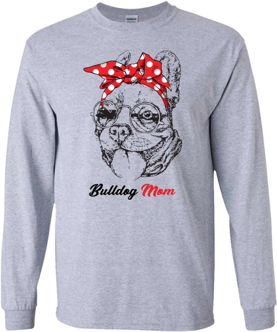 Bulldog Mom Graphic Sweatshirt PNG with transparent background