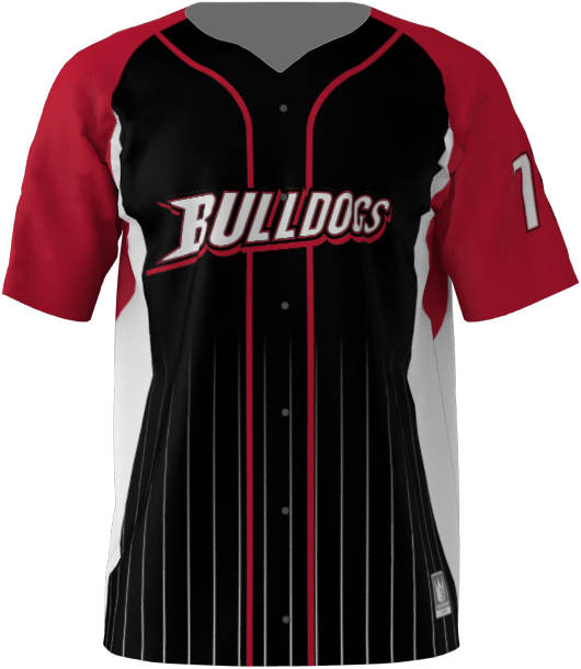 Bulldogs Custom Dye Sublimated Full Button Baseball - Custom Baseball Jersey Fully Sublimated, HD Png Download PNG image with a transparent background, free high-resolution download