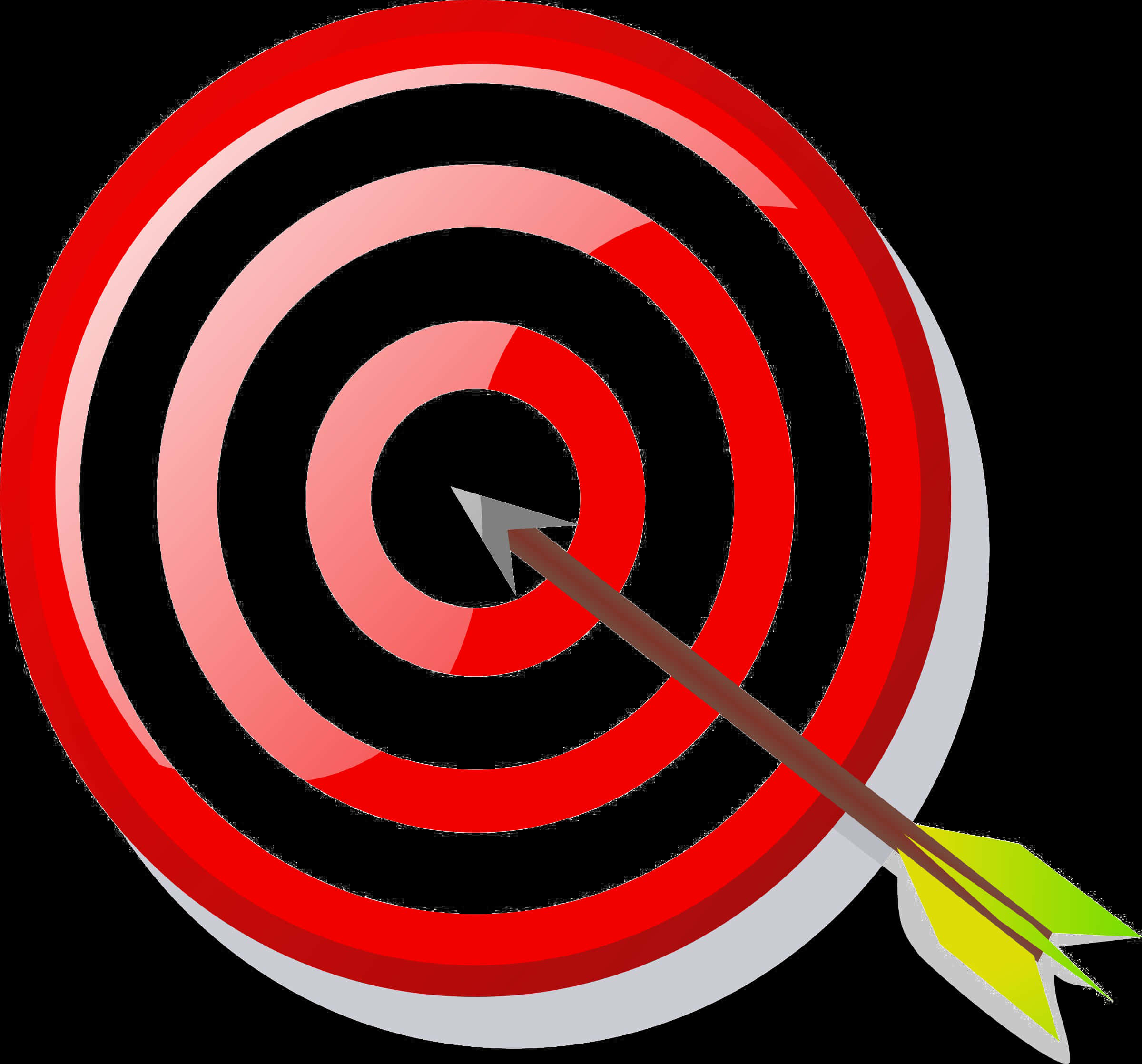 Bullseye Arrow Hit Target PNG with transparent background