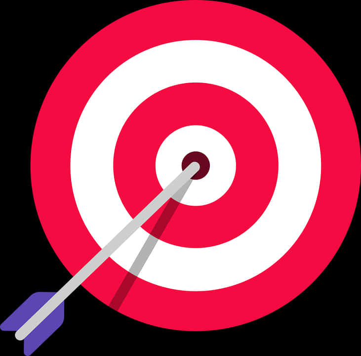 Bullseye Arrow Hitting Target PNG with transparent background