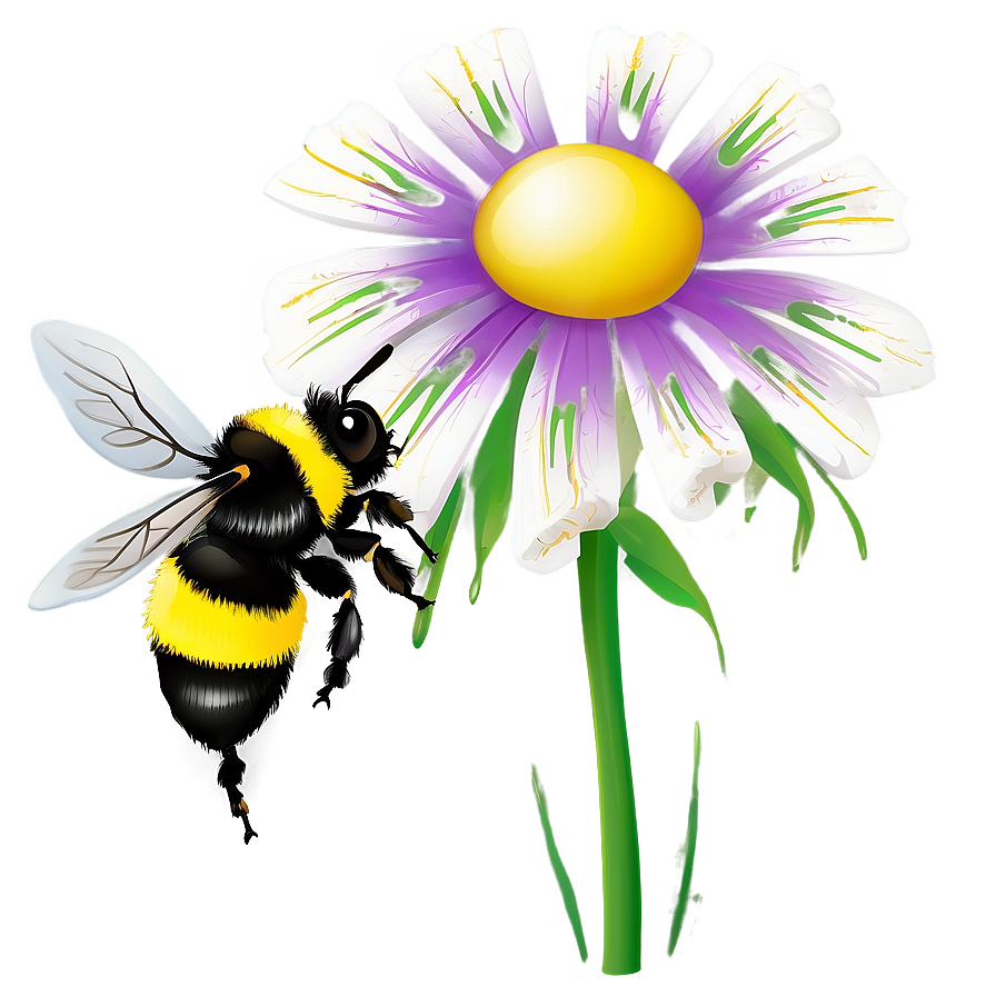 Bumblebee Pollinating Flower Png Khu59