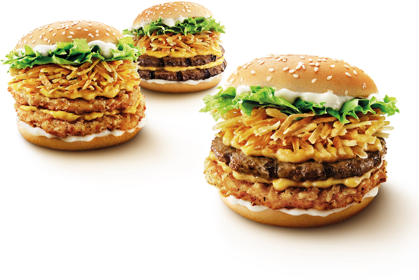 Burger King Crispy Chickenand Beef Burgers