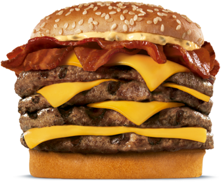 Triple Bacon King Burger, HD Png Download PNG with transparent background