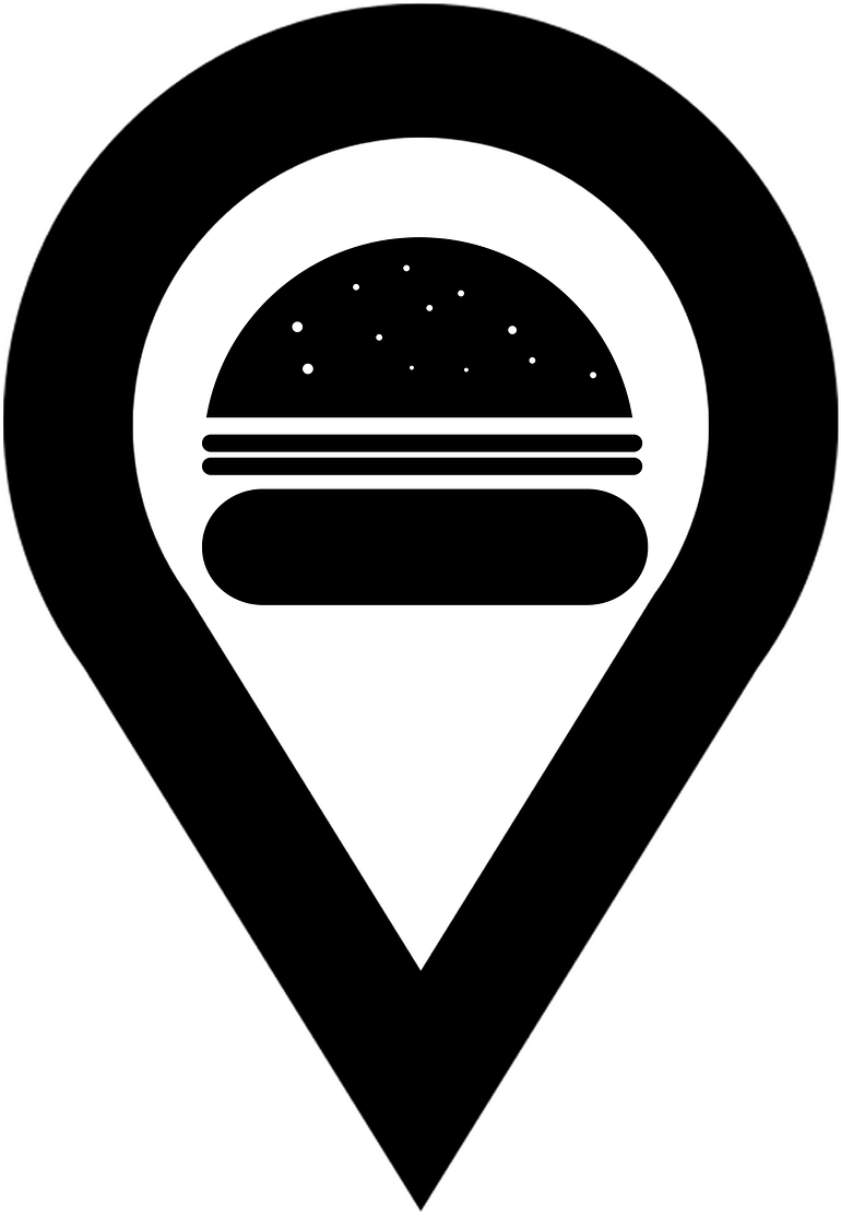 Burger Location Pin Icon PNG with transparent background
