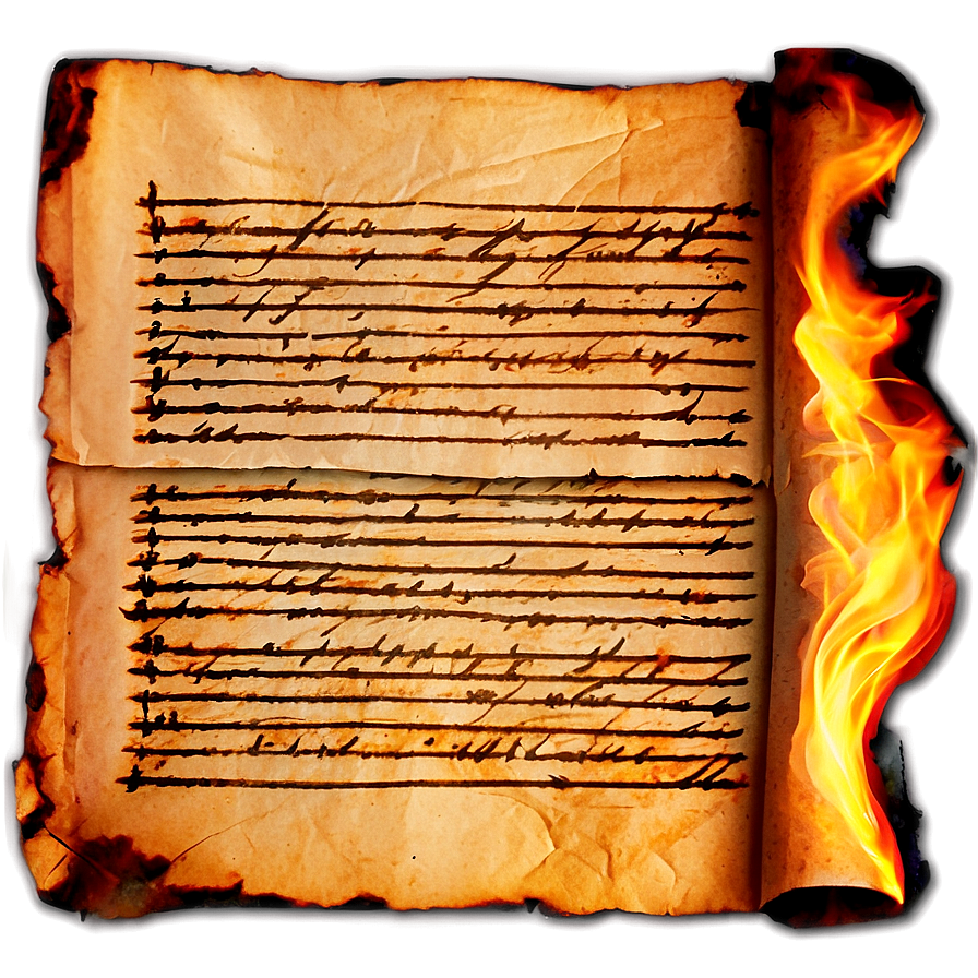 Burned Manuscript Paper Png Rmm