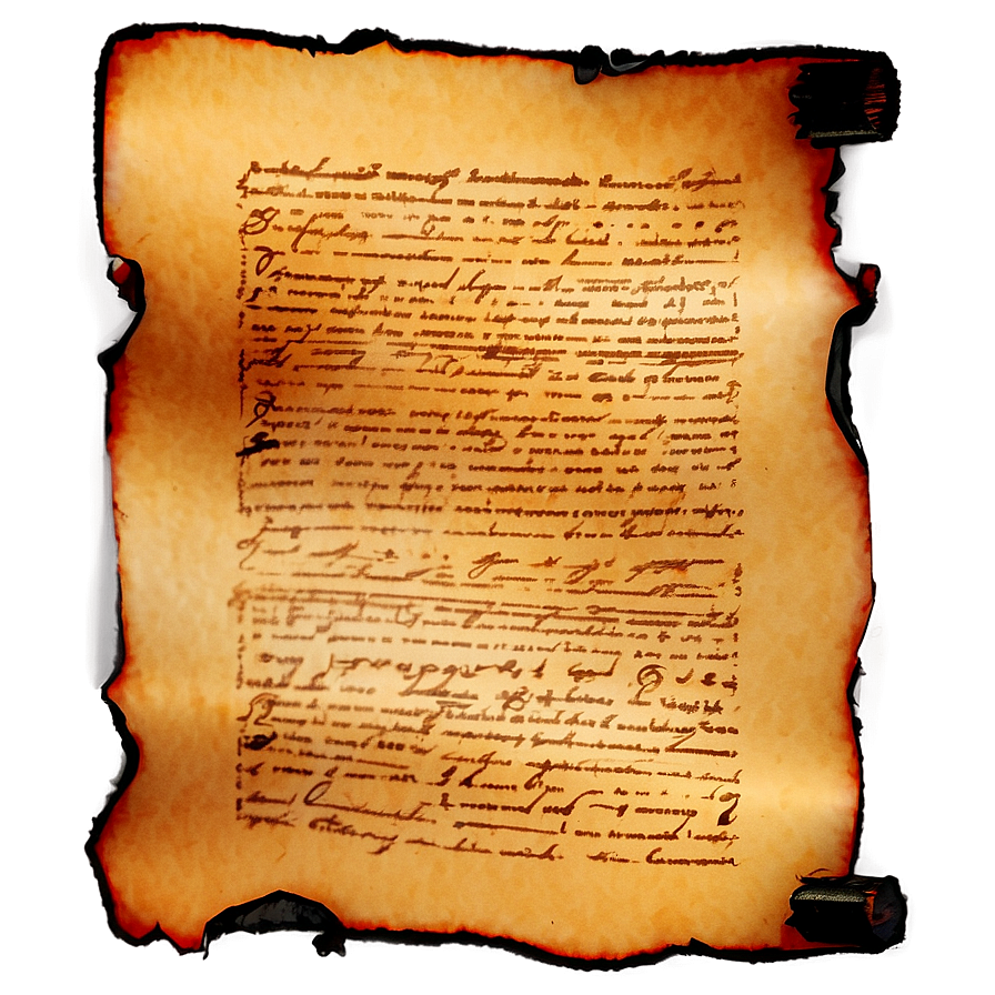 Burned Manuscript Paper Png Vby