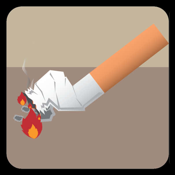 Burning Cigarette Vector Illustration