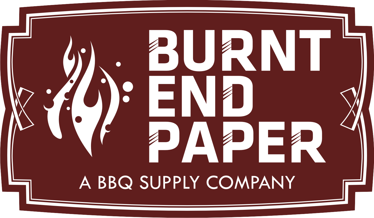 Burnt End Paper B B Q Supply Company Logo