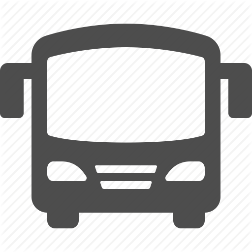 Bus Icon Silhouette Black PNG with transparent background