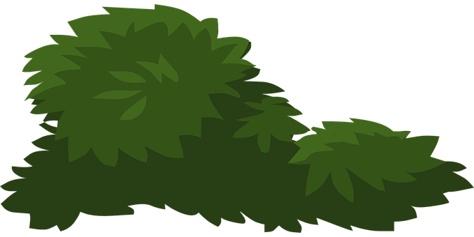 Bush Silhouette Vector PNG with transparent background