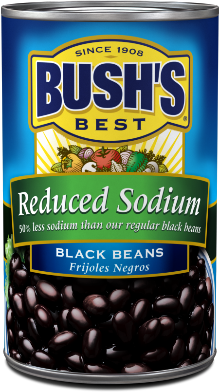 Bushs Reduced Sodium Black Beans Can