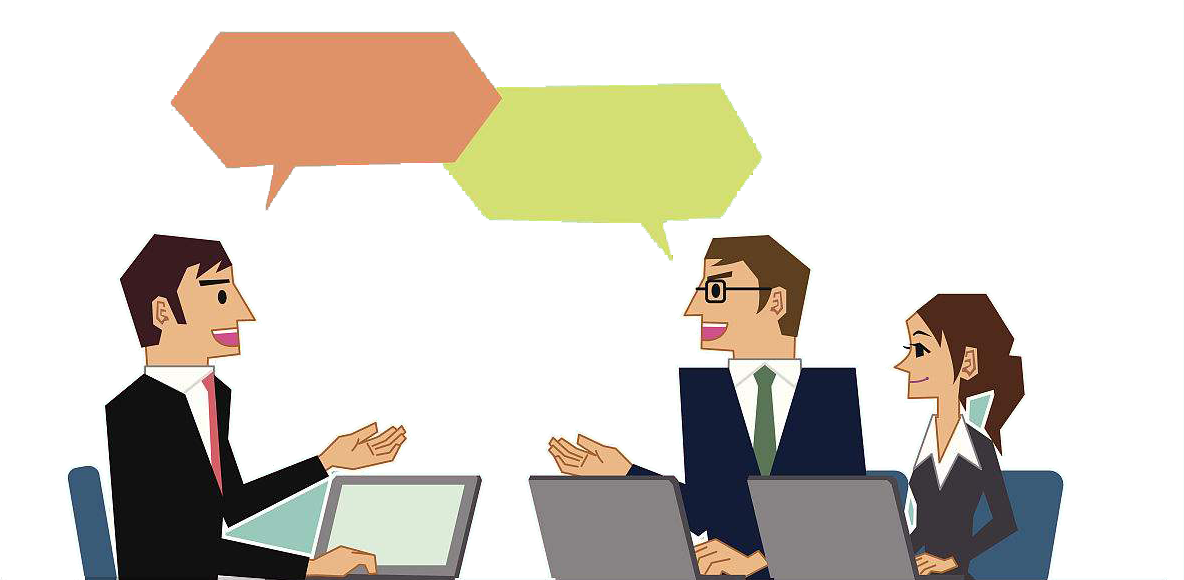 Business Discussion Cartoon PNG with transparent background