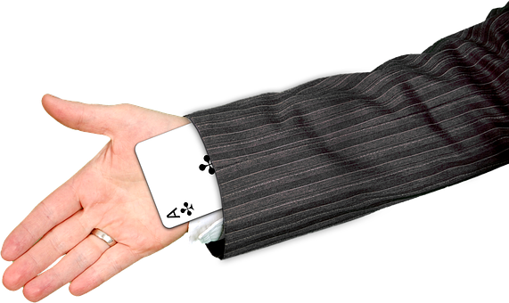 Business Handwith Playing Card Cufflink PNG with transparent background