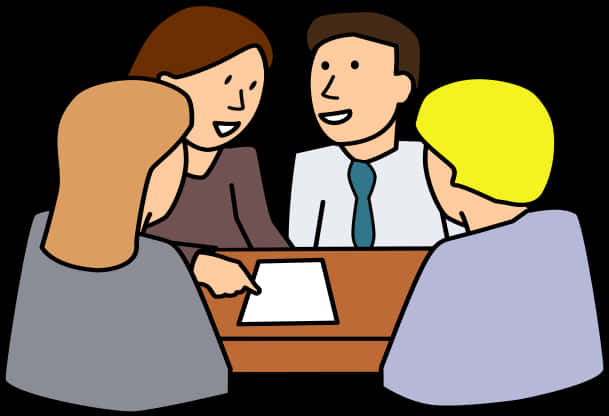 Business Meeting Cartoon PNG with transparent background