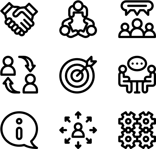 Business Meeting Icons Set PNG with transparent background