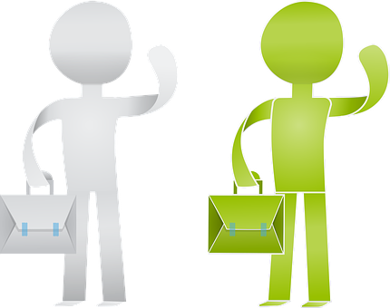 Business Stick Figures Greeting PNG with transparent background