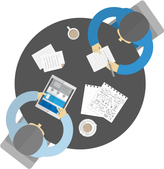 Business Strategy Meeting Top View PNG with transparent background