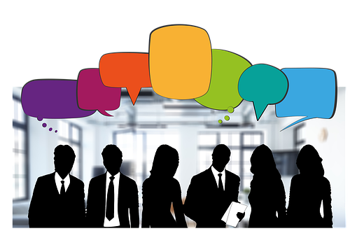 Business Team Discussion Silhouette PNG with transparent background