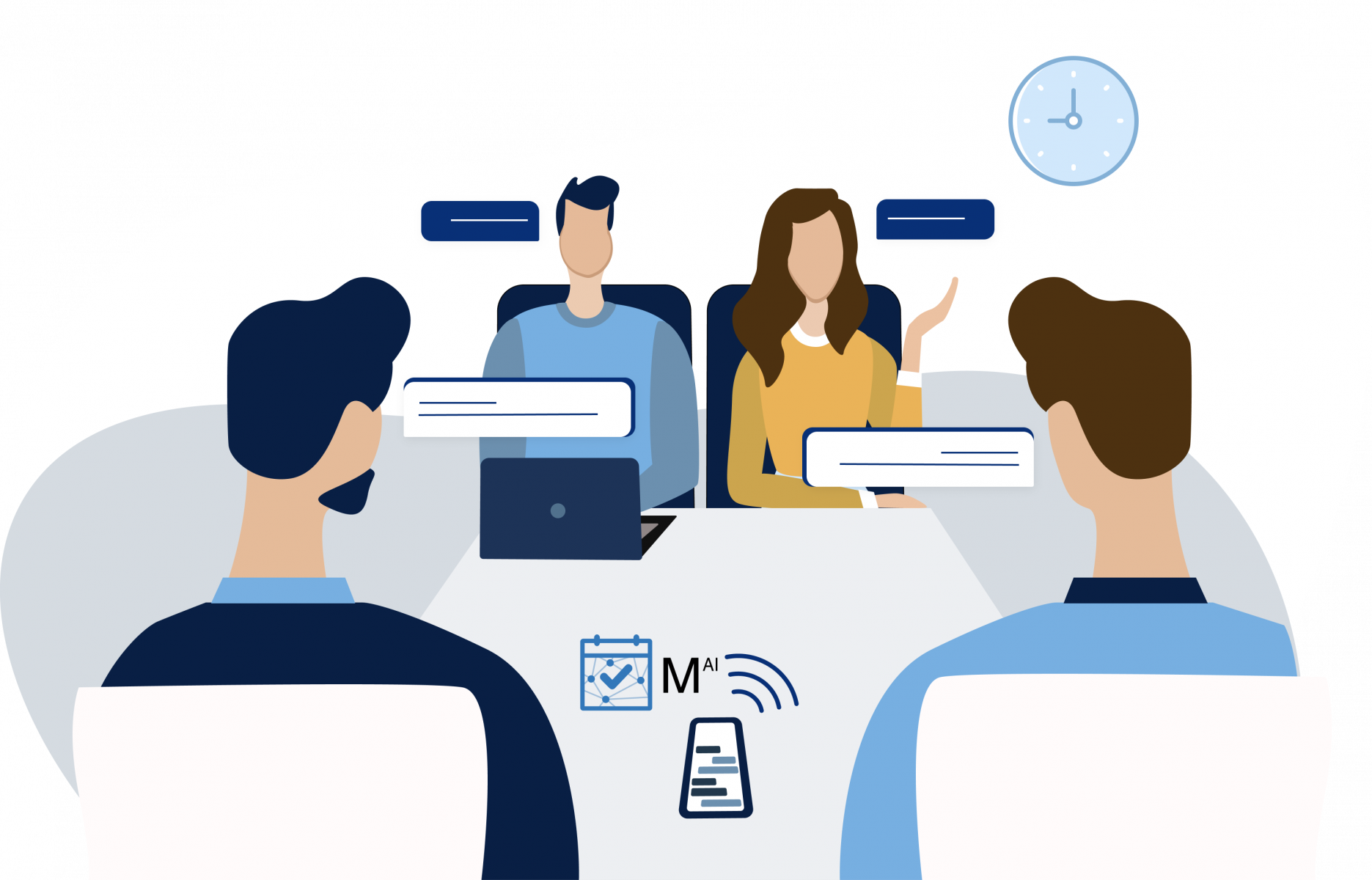 Business Team Meeting Illustration PNG image with a transparent background, free high-resolution download