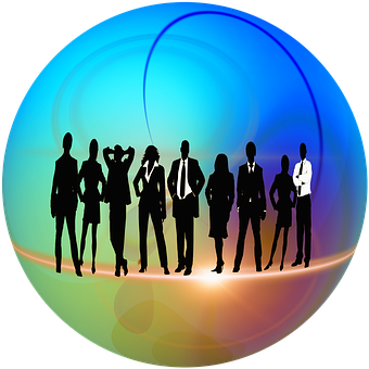 Business Team Silhouette Abstract Background PNG with transparent background