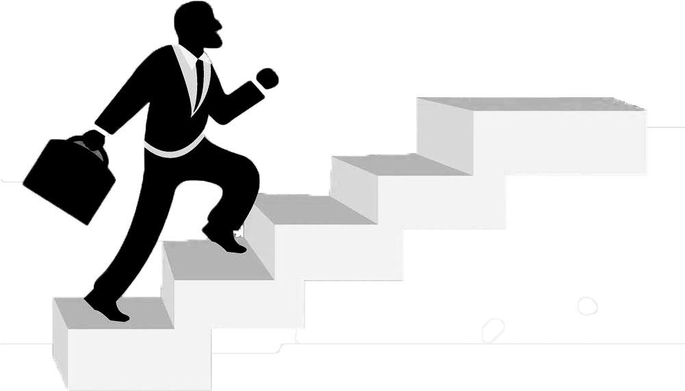 Businessman Climbing Stairs Silhouette