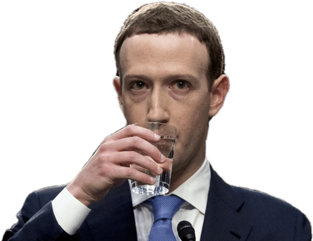 Celebrities - Mark Zuckerberg Drinks Water PNG with transparent background