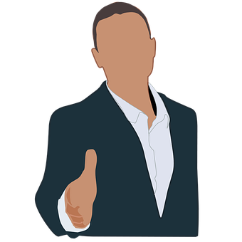 Businessman Extending Hand Vector PNG with transparent background